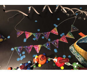 Stickdatei - ITH Mini Wimpelchen Happy Birthday